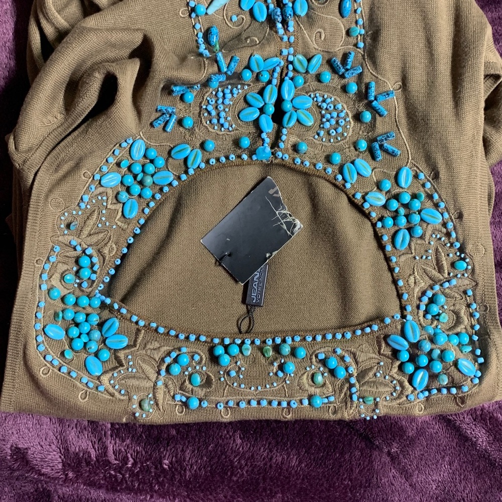Votre Nom  Top with Blue turquoise beads XL - Picture 13 of 17